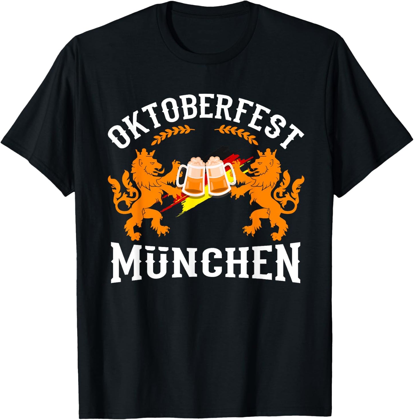 Oktoberfest München Germany German Flag Beer Drinking Gift T-Shirt - T-Shirt | Black