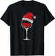 Christmas Pajama Glass of Wine Costume Santa Hat Xmas gift T-Shirt - T-Shirt | Black