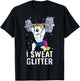 Unicorn I Sweat Glitter Funny Gym Workout Men Women Kids T-Shirt - T-Shirt | Black