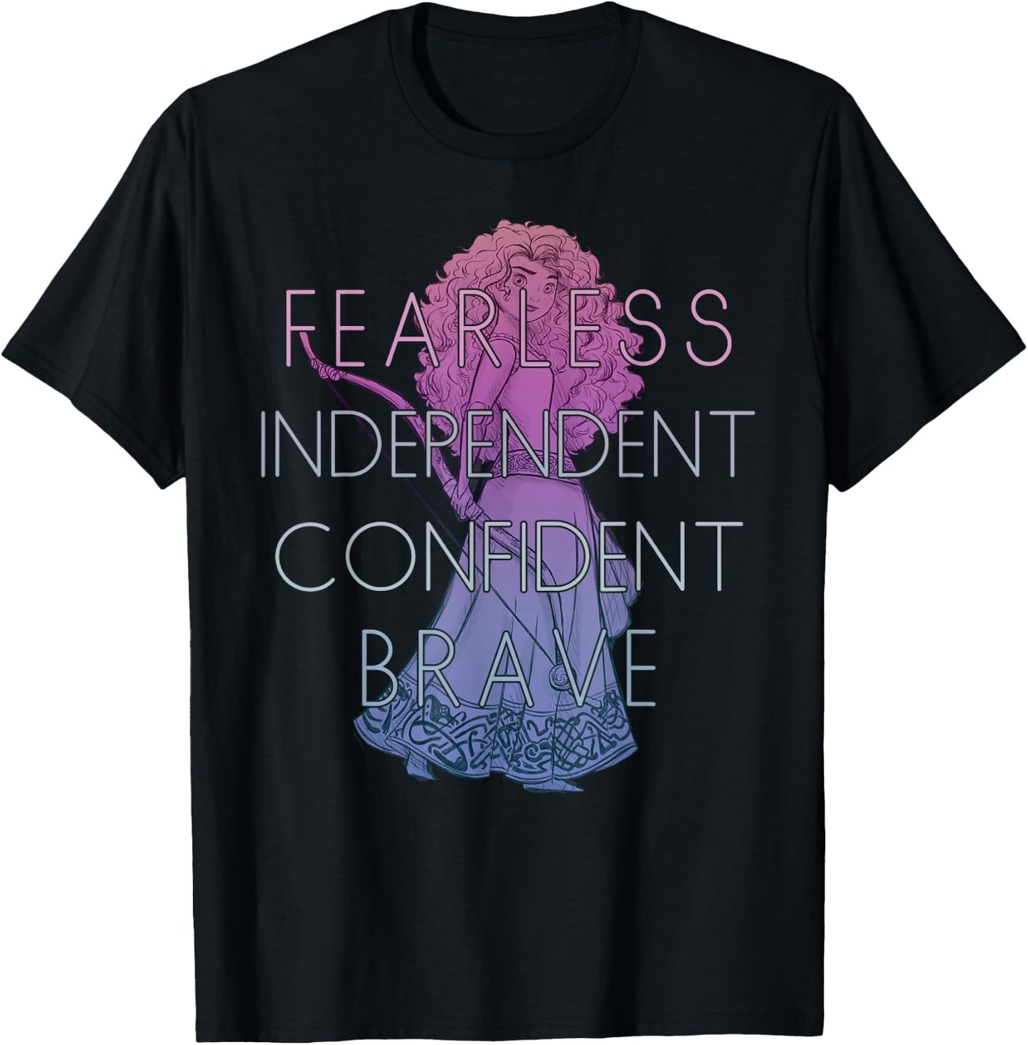 Disney Brave Merida Fearless Independant Confident T-Shirt - T-Shirt | Black