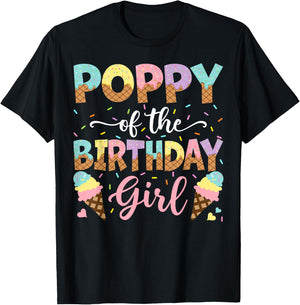 Poppy Of The Birthday Girl Ice Cream Lover Party T-Shirt - T-Shirt | Black