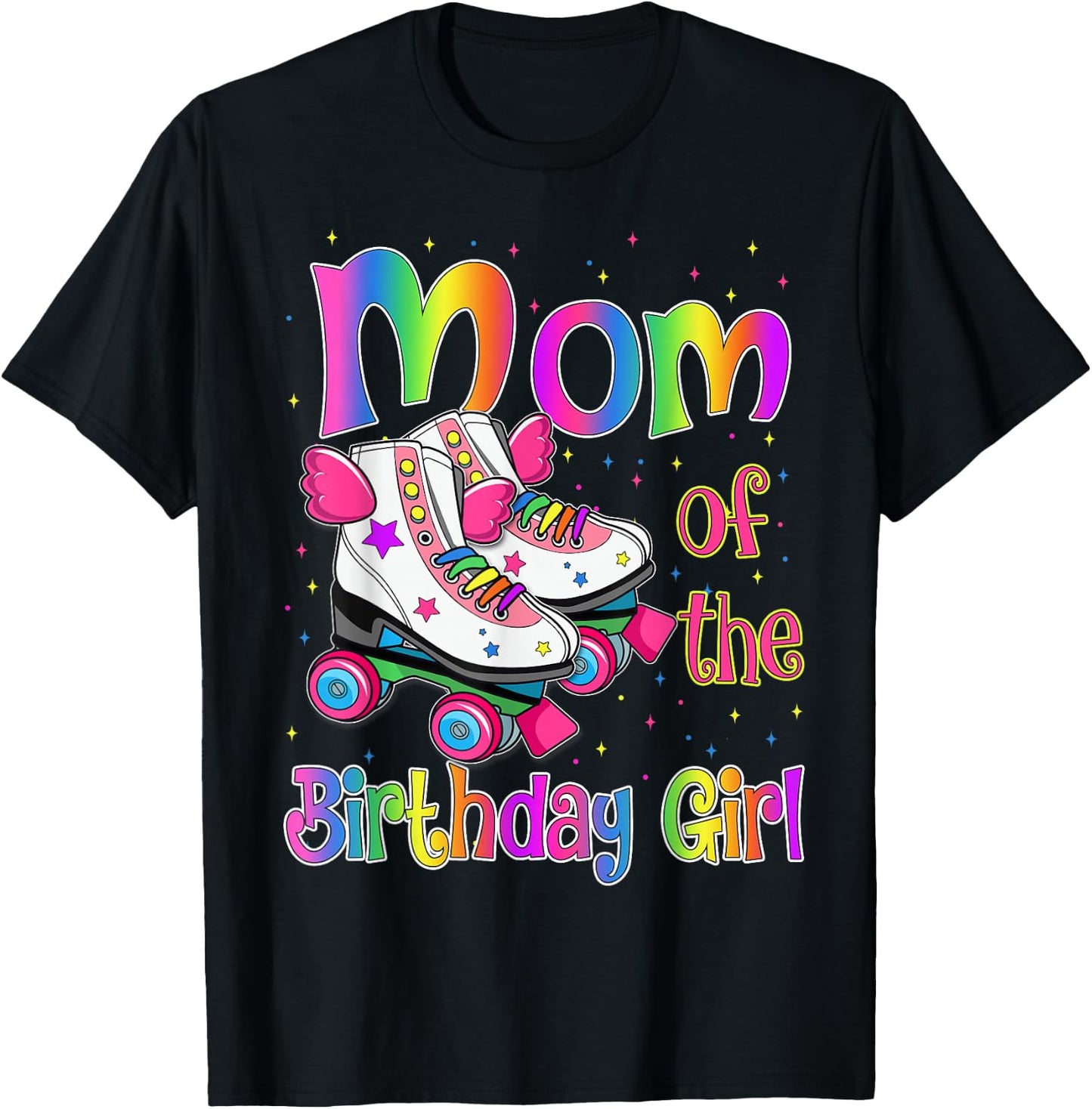 Mom Birthday Rolling Skate Birthday family Party T-Shirt - T-Shirt | Black