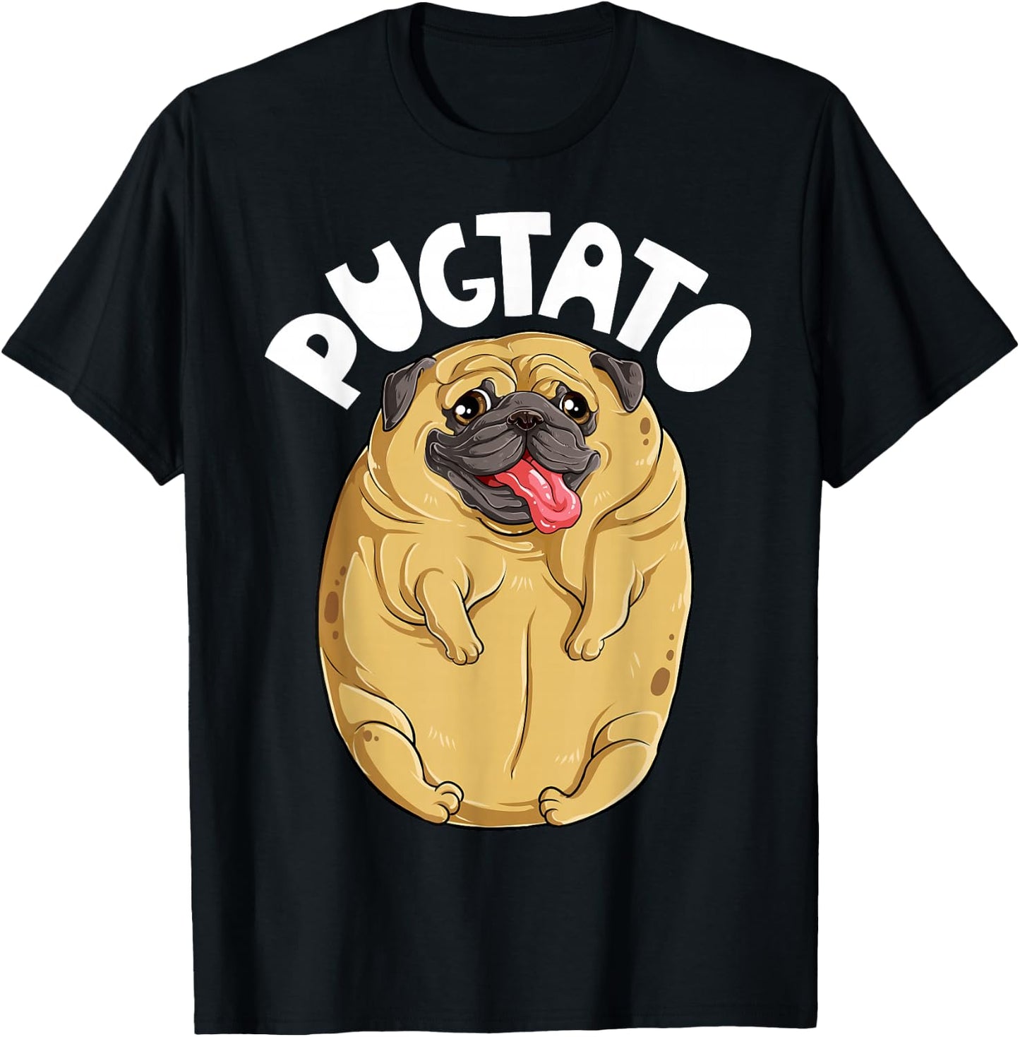 Pugtato Pug Potato Shirt Dog Lovers Costume Funny Meme Gifts Men Women Kids T-Shirt - T-Shirt | Black