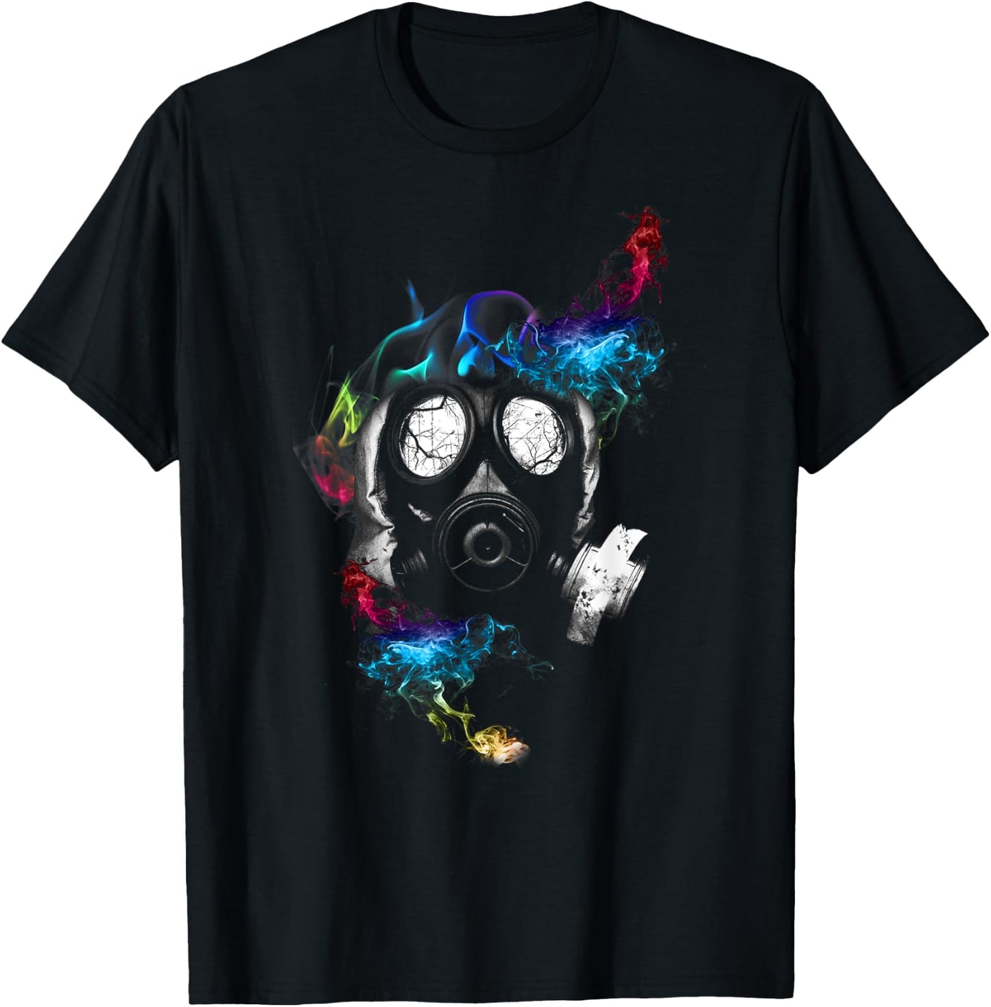 Psychedelic Gas Mask | Soft Touch Fabric T-Shirt - T-Shirt | Black