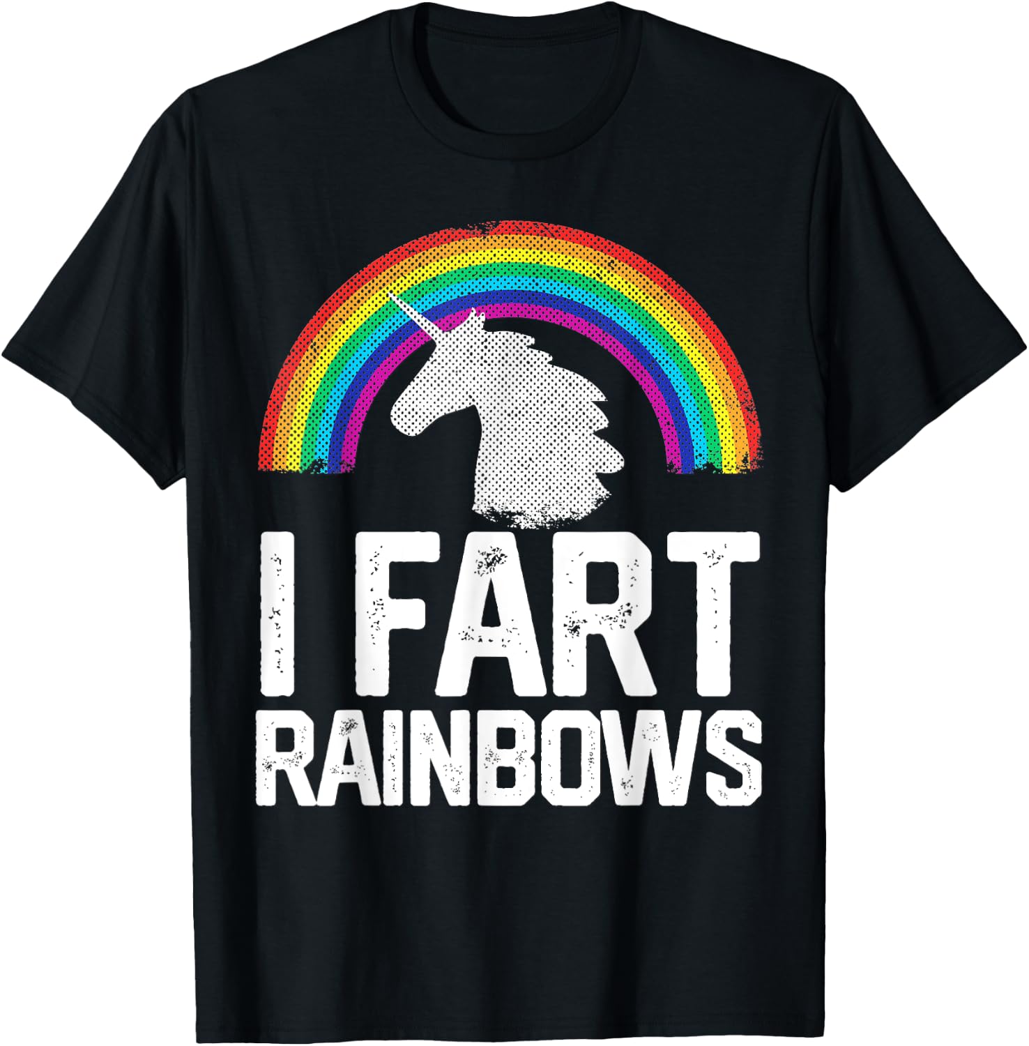 Funny Rainbow Unicorn I FART Gag Gift Joke T Shirt Women Mom T-Shirt - T-Shirt | Black