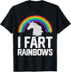 Funny Rainbow Unicorn I FART Gag Gift Joke T Shirt Women Mom T-Shirt - T-Shirt | Black