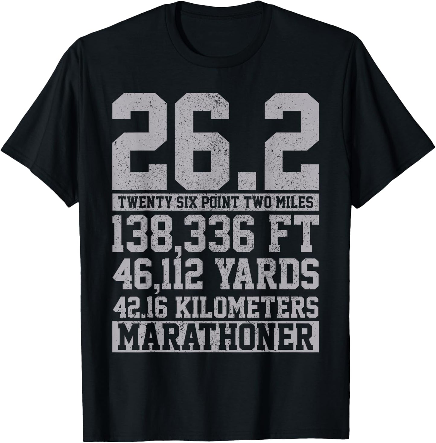 Marathon - 26.2 Miles Running Runner Shirt Gift T-Shirt - T-Shirt | Black