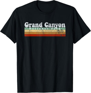 Vintage Grand Canyon Retro T Shirts -Adults and Kids Blue Short Sleeve Small T-Shirt - T-Shirt | Black