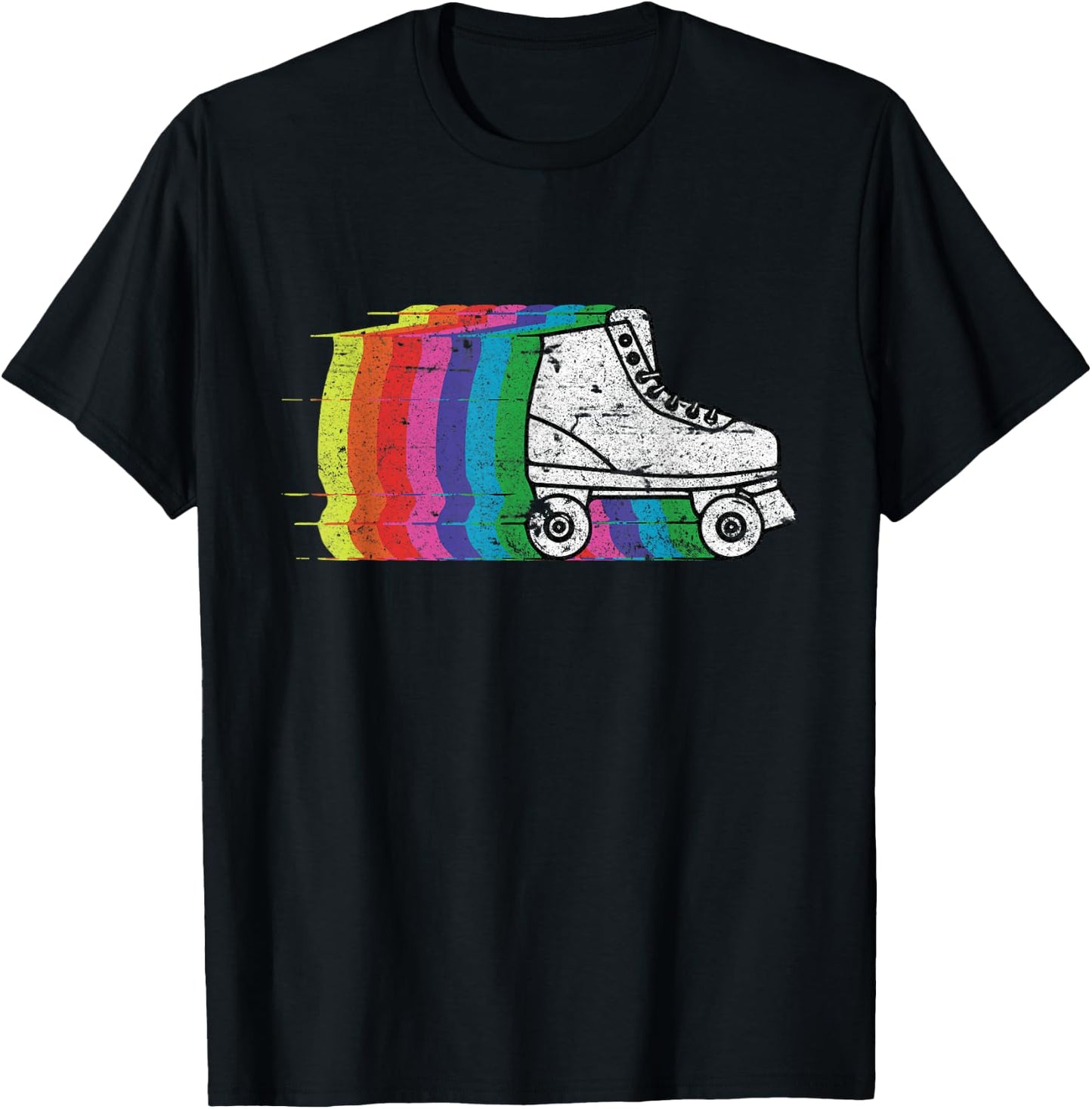 Roller Skate Skating 70s Retro Shirt Gift T-Shirt - T-Shirt | Black