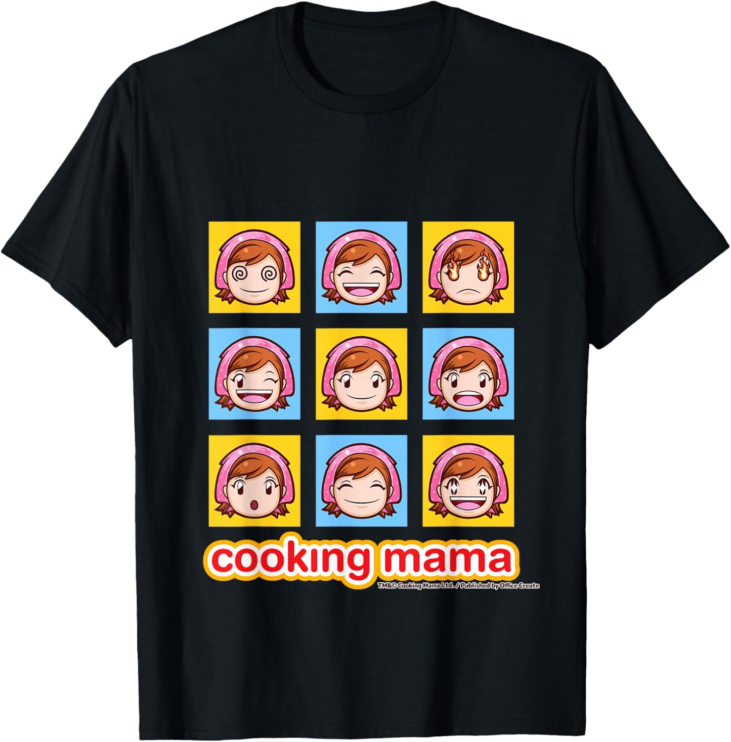 Cooking Mama Faces color T-Shirt - T-Shirt | Black