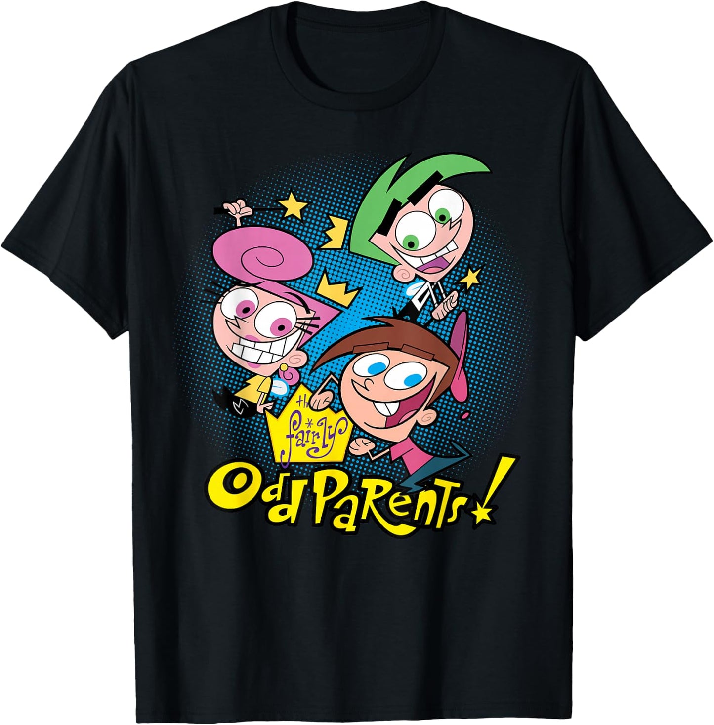 Nickelodeon The Fairly OddParents Timmy Cosmo and Wanda T-Shirt - T-Shirt | Black