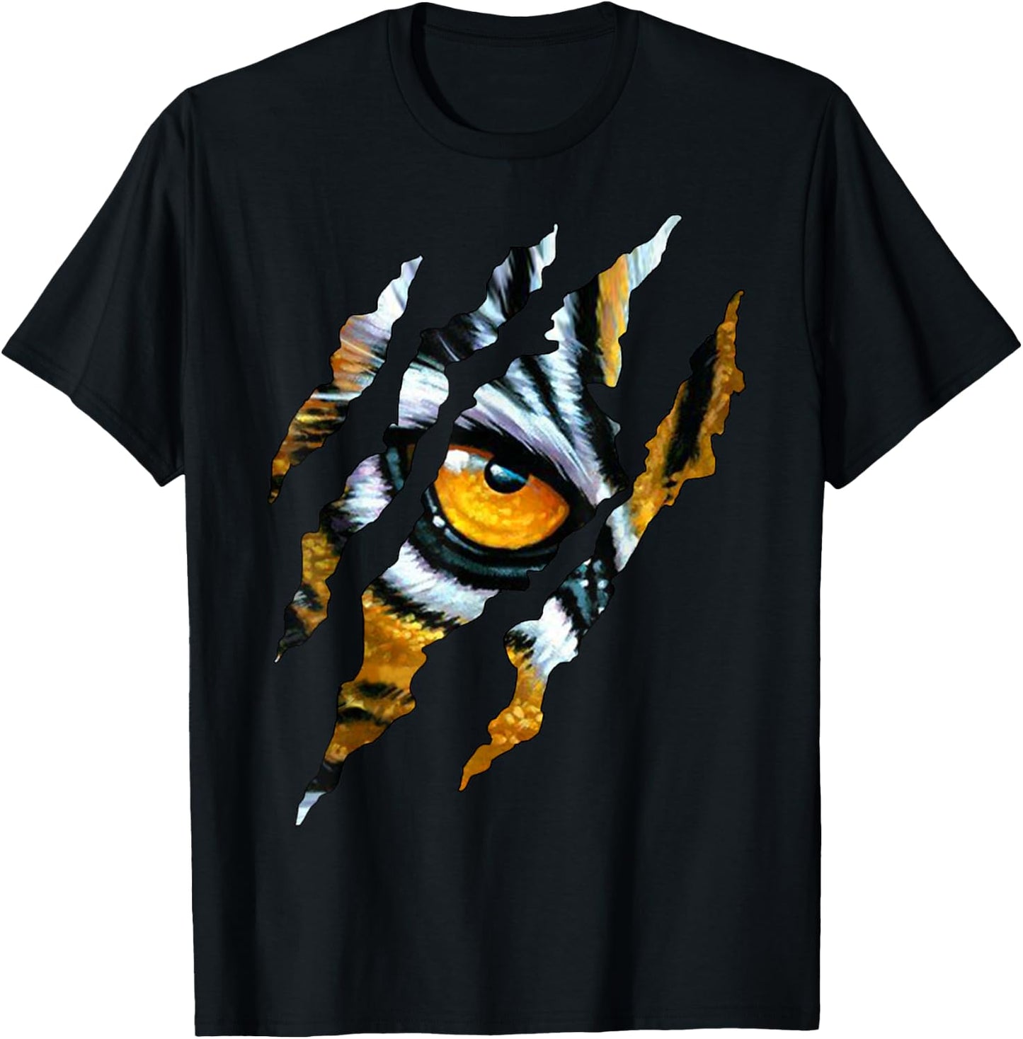 Tiger Cat Eye Claw Silhouette T-Shirt - T-Shirt | Black