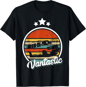 Retro Camper Van Life Vantastic - Vintage Vanlife T-Shirt - T-Shirt | Black