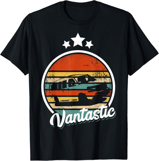 Retro Camper Van Life Vantastic - Vintage Vanlife T-Shirt - T-Shirt | Black