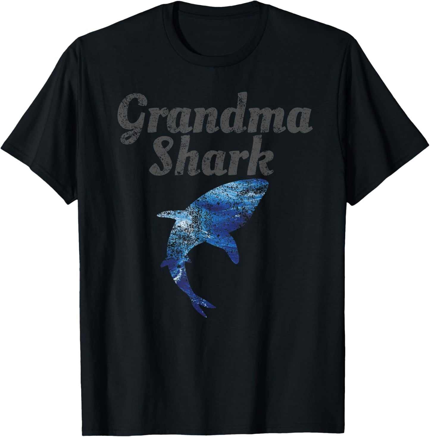 Vintage Grandma Shark Shirt - Matching Family Shark Gift T-Shirt - T-Shirt | Black