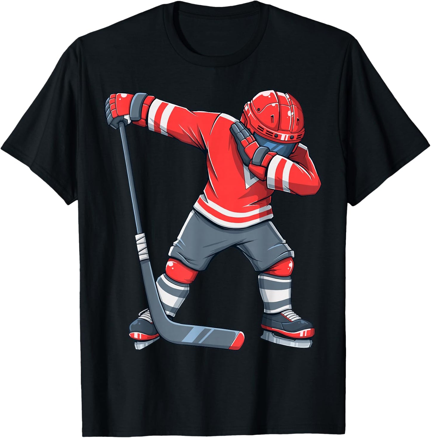 Funny Boy Kid Ice Hockey Dab Apparel Dabbing Player Youth T-Shirt - T-Shirt | Black