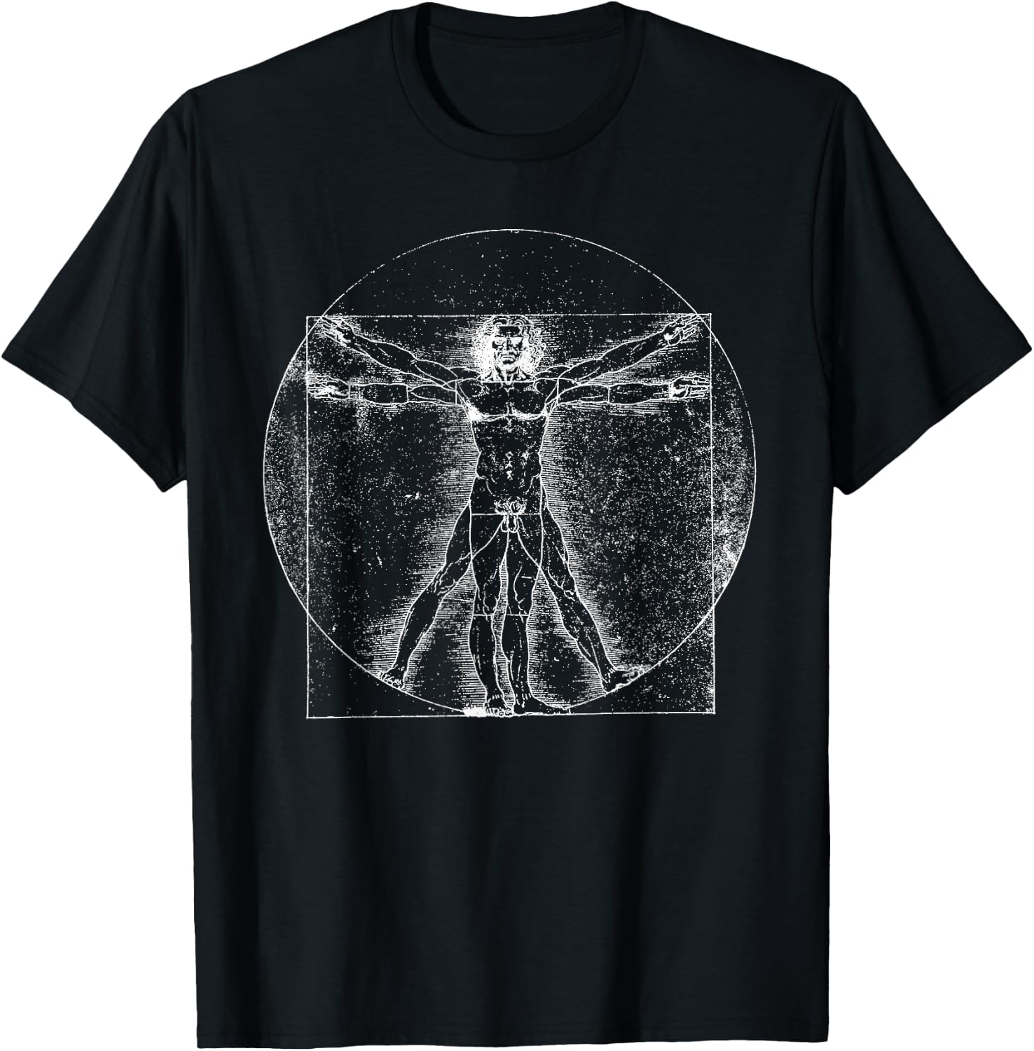 Vitruvian Man Leonardo Da Vinci T-Shirt - T-Shirt | Black