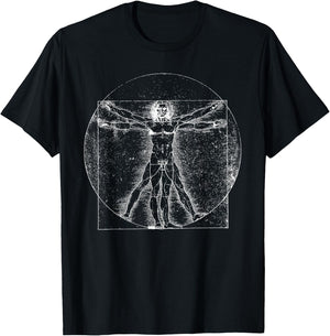 Vitruvian Man Leonardo Da Vinci T-Shirt - T-Shirt | Black