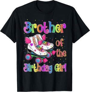 Brother Birthday Rolling Skate Birthday family Party T-Shirt - T-Shirt | Black