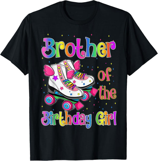 Brother Birthday Rolling Skate Birthday family Party T-Shirt - T-Shirt | Black