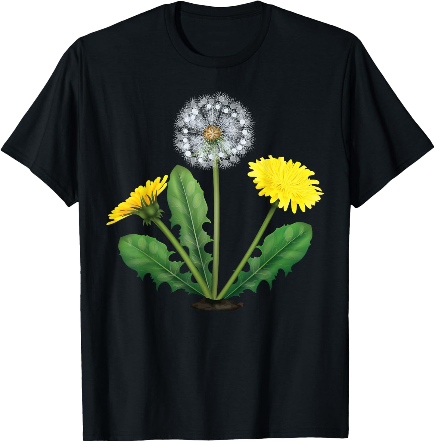 Dandelion Summer Flower Shirt Love Plants Gardening Men Women Kids T-Shirt - T-Shirt | Black