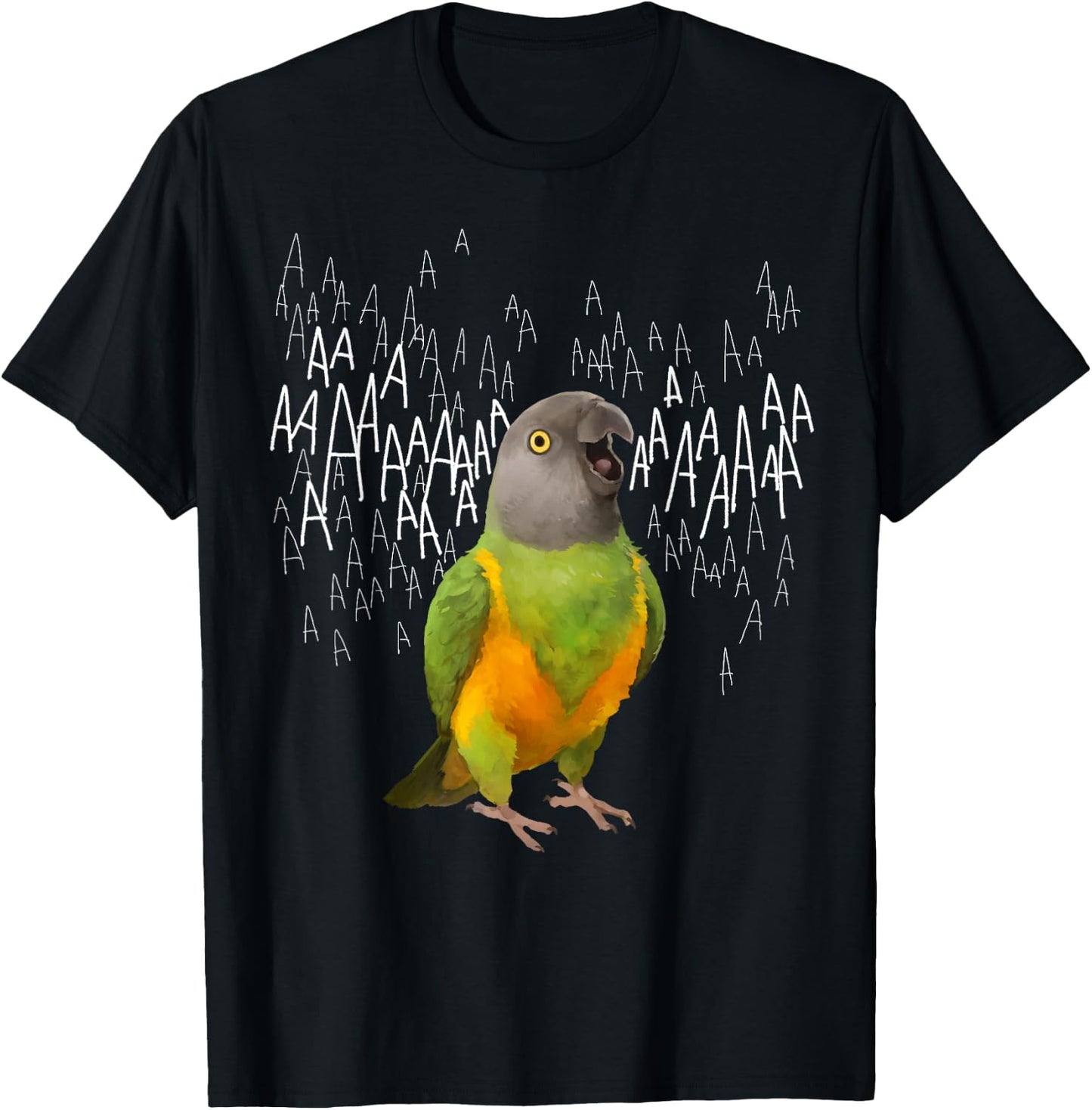 Screaming Senegal Parrot T-Shirt - T-Shirt | Black