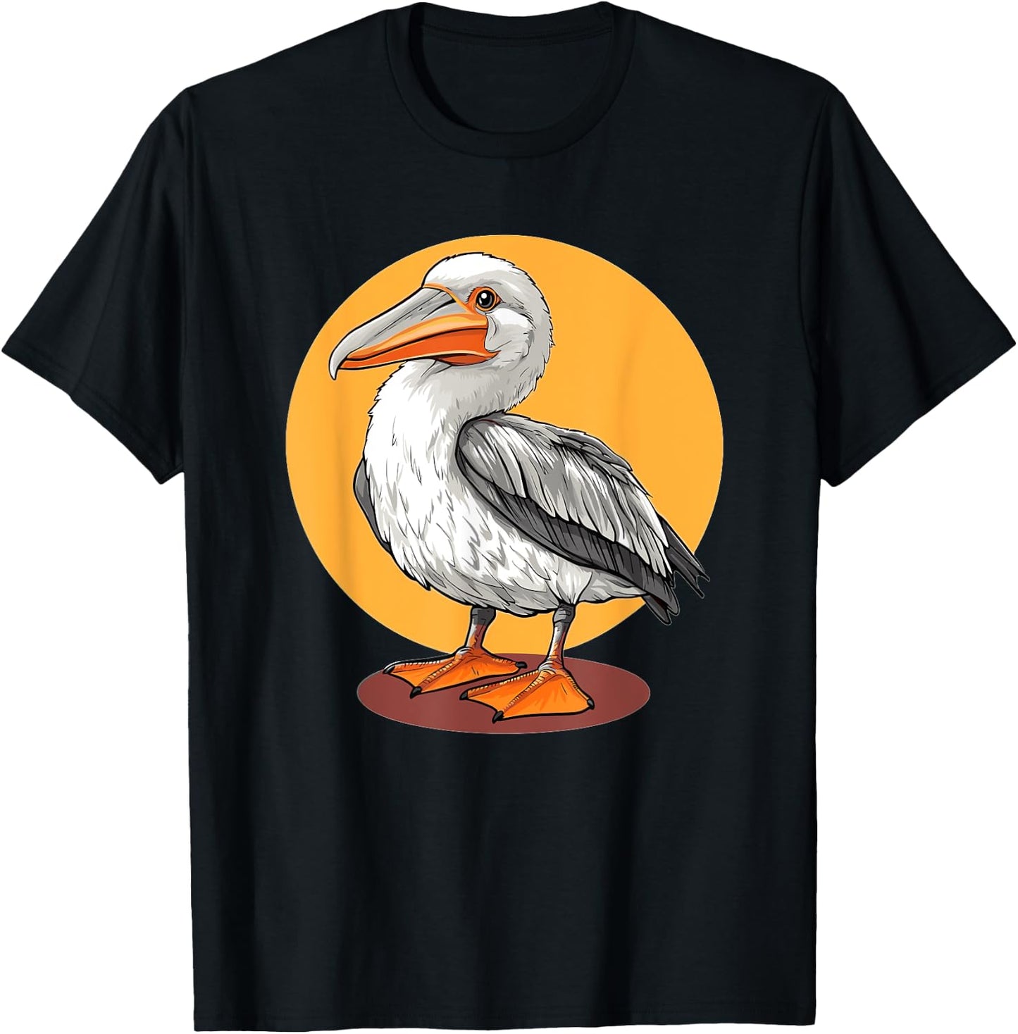 Pelican Illustration Wildlife Coastal Bird T-Shirt - T-Shirt | Black