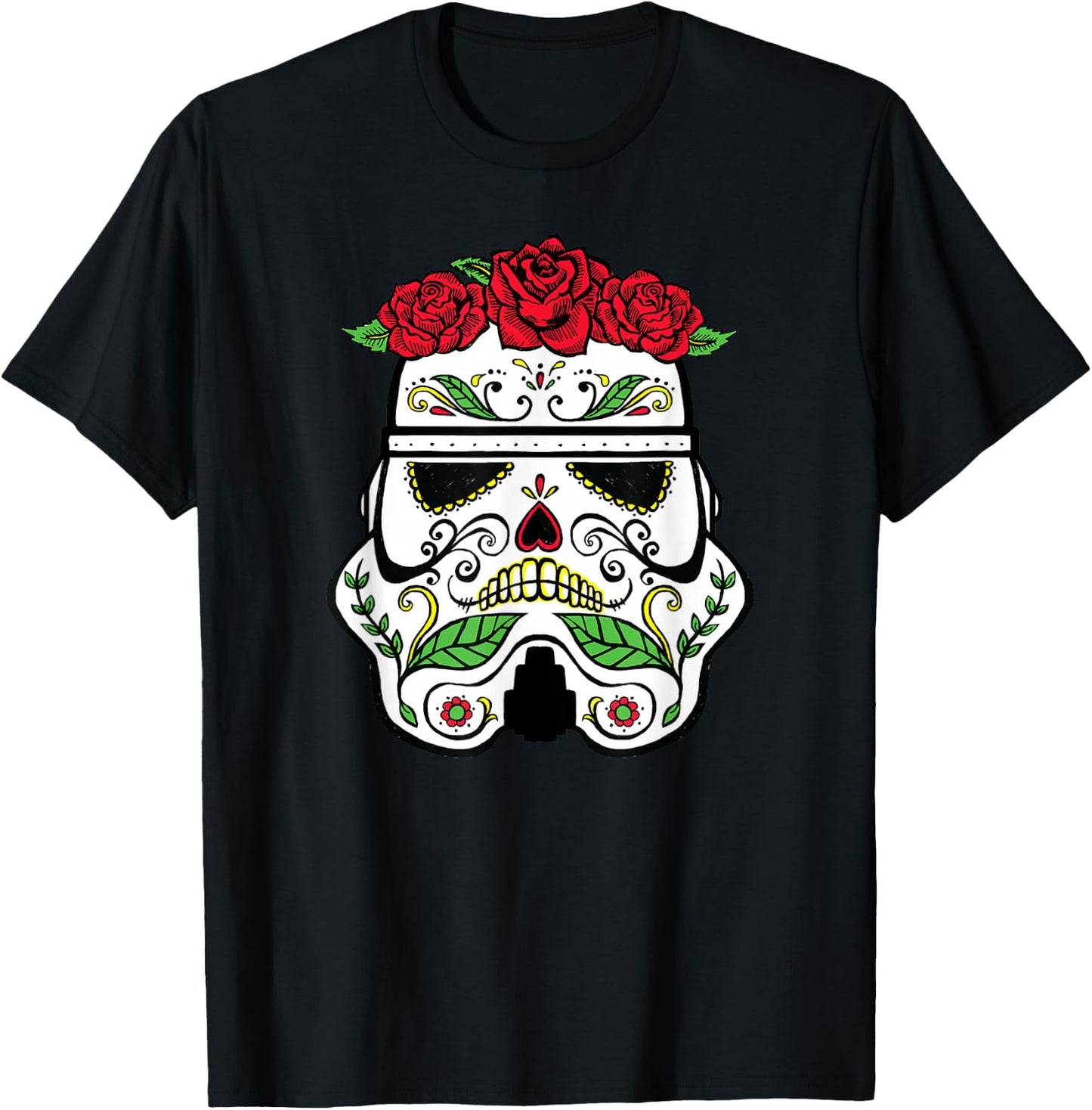 Star Wars Stormtrooper Roses Sugar Skull T-Shirt - T-Shirt | Black