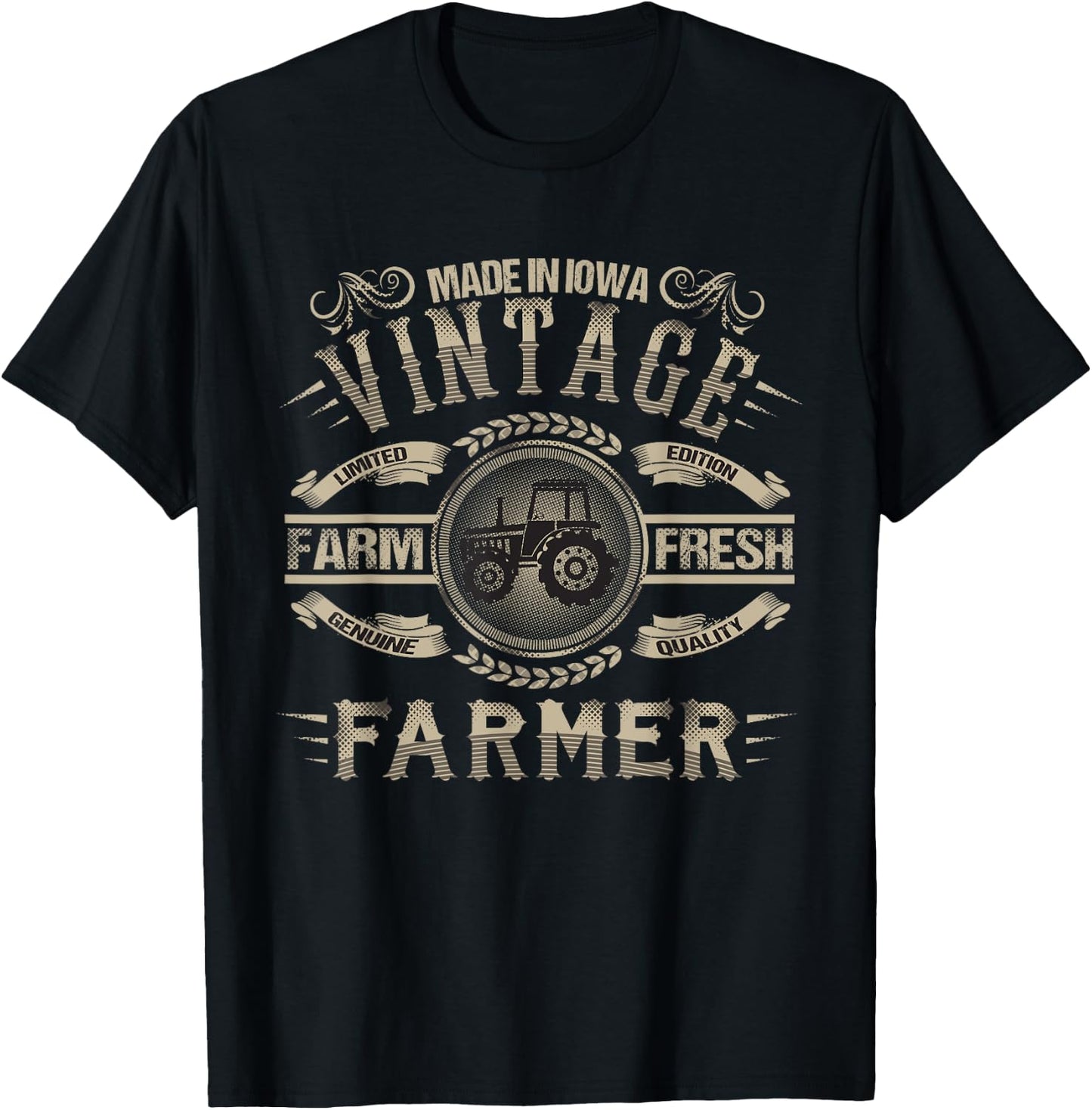 Vintage Iowa Farmers Local Farmer T-Shirt - T-Shirt | Black