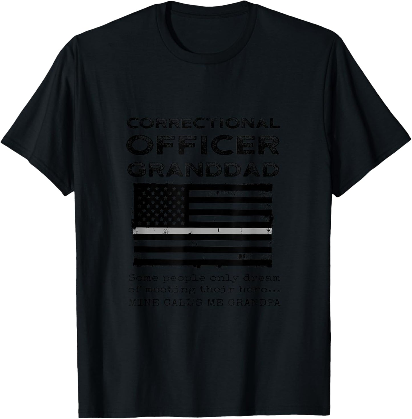 Proud Correctional Officer Grandpa Grandson Granddaughter T-Shirt - T-Shirt | Black