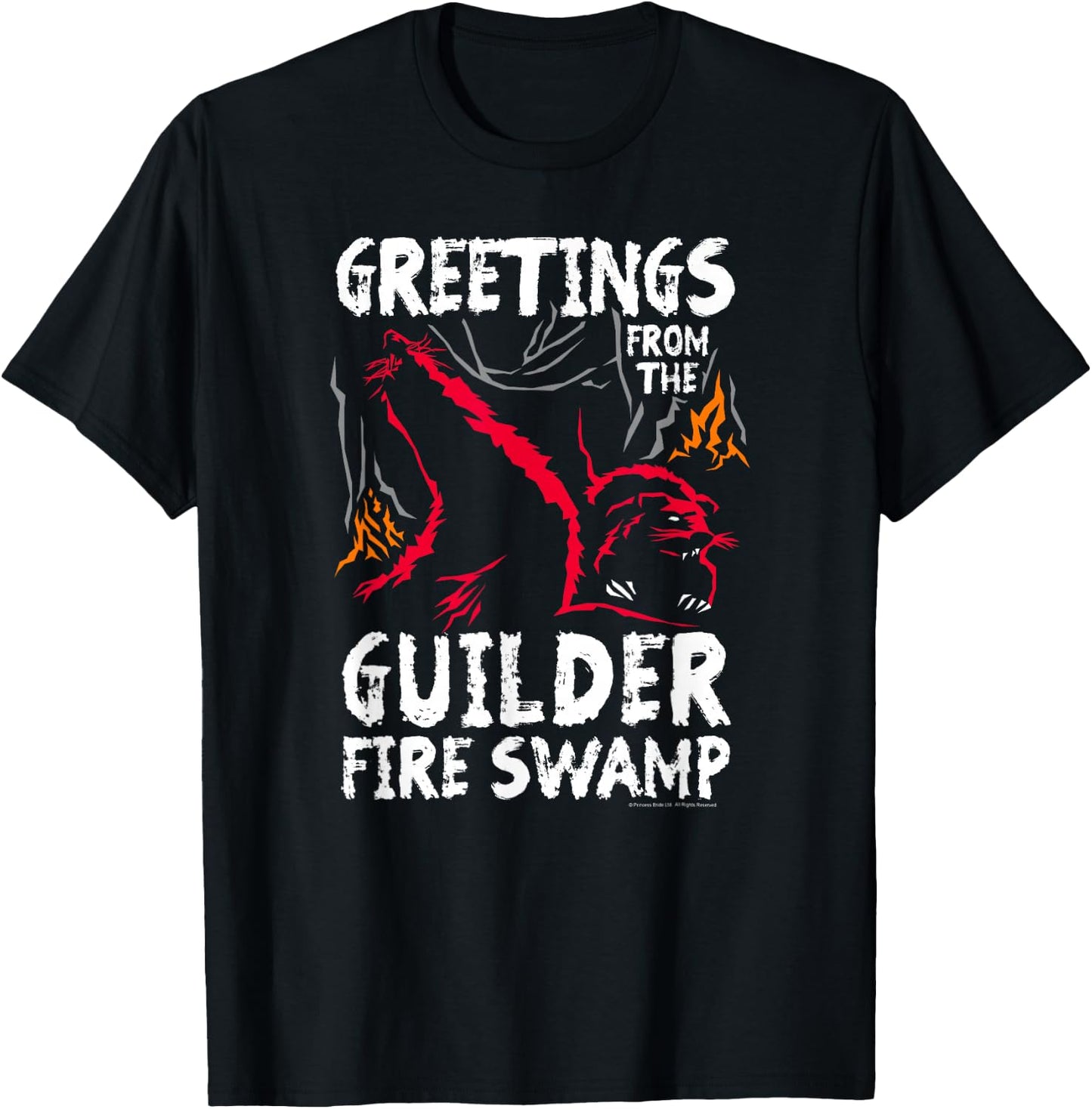 The Princess Bride Greetings from the Guilder Fire Swamp T-Shirt - T-Shirt | Black