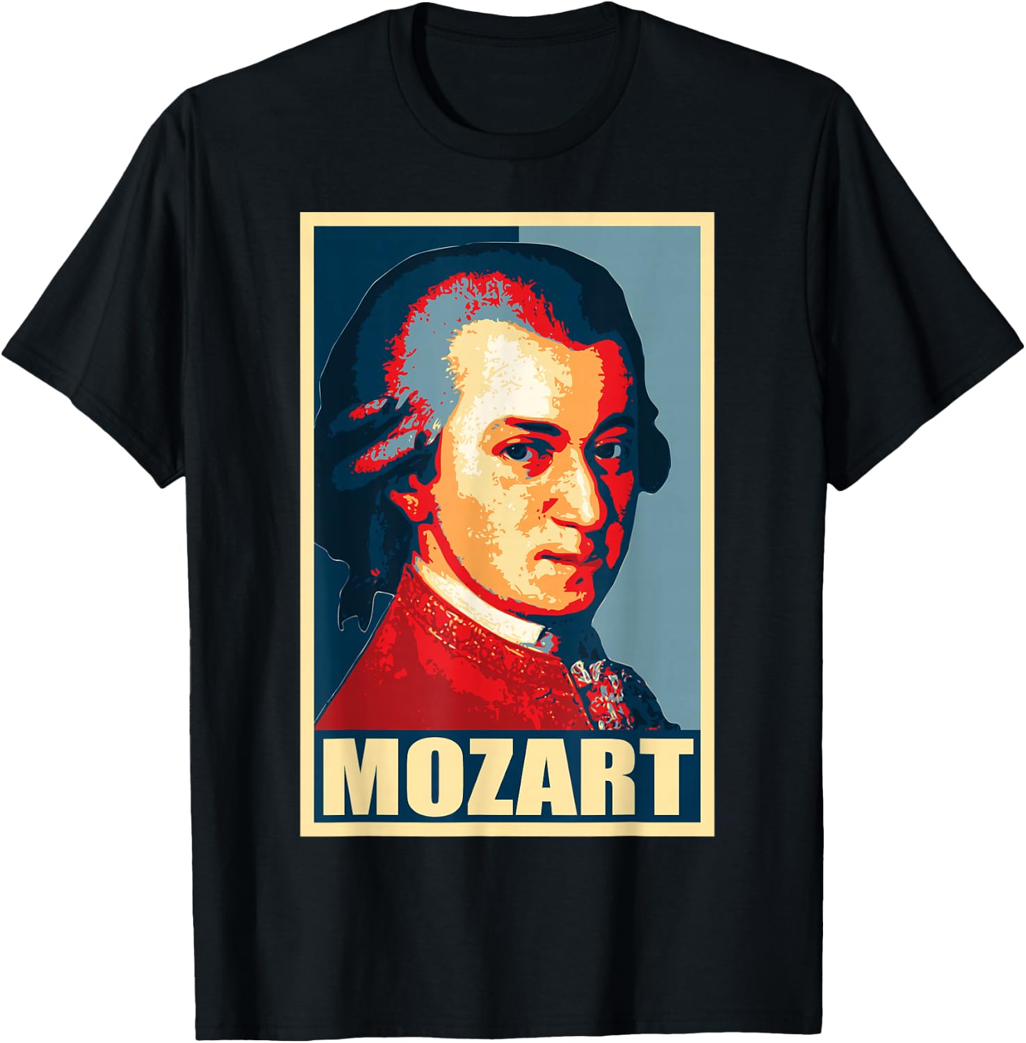 Mozart Classical Music Composer Retro T-Shirt - T-Shirt | Black