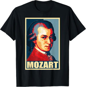 Mozart Classical Music Composer Retro T-Shirt - T-Shirt | Black