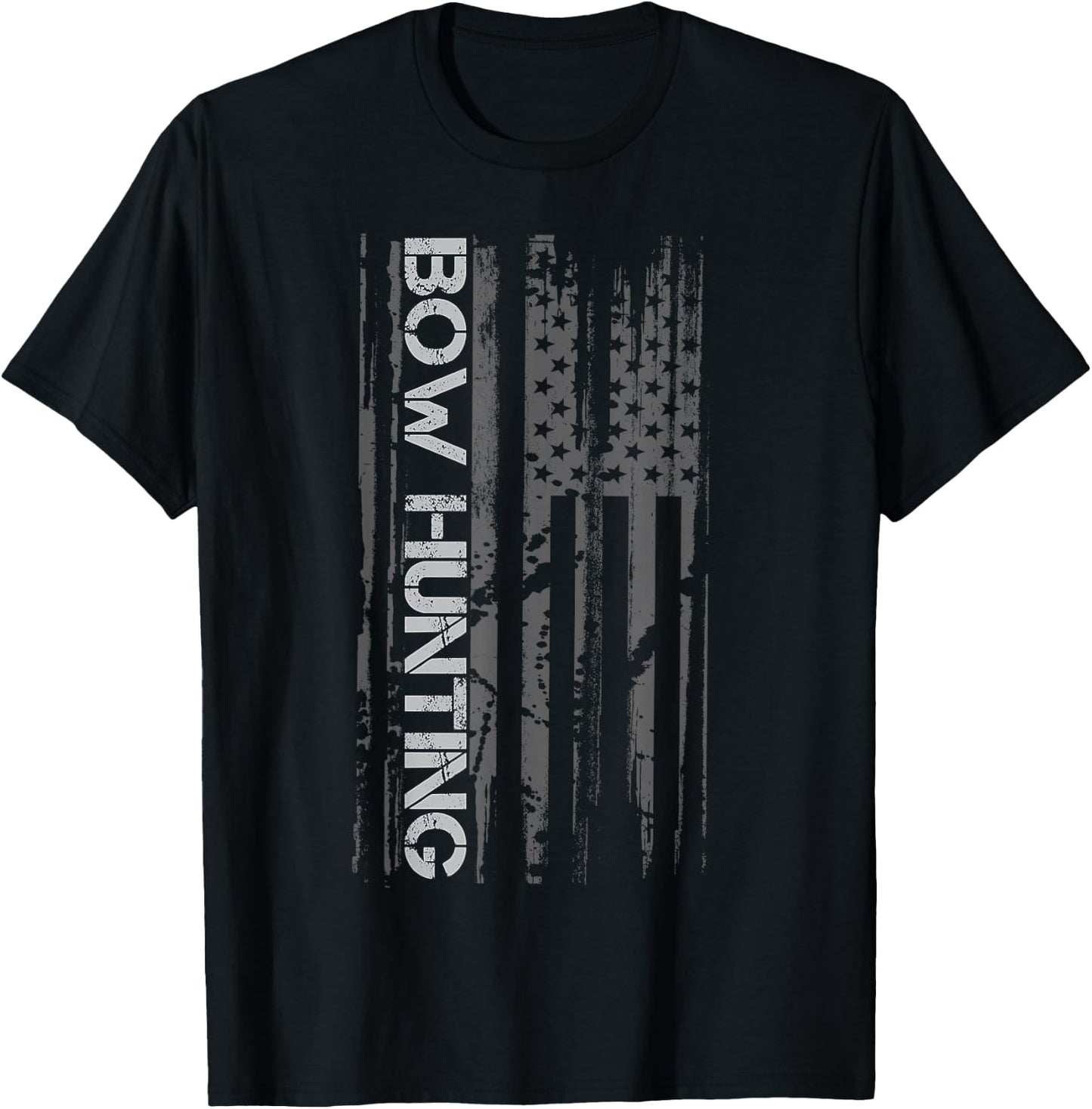 Bow Hunting American Flag Crossbow Deer Hunter Kids Men T-Shirt - T-Shirt | Black