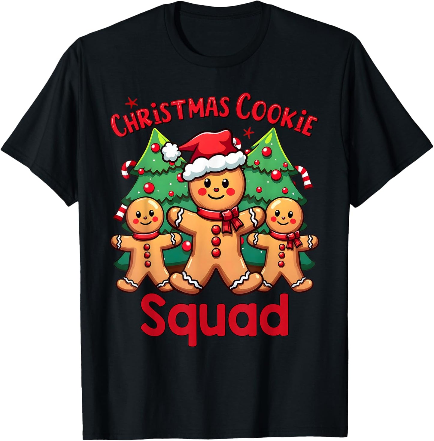 Christmas Cookie Squad Festive Gingerbread Holiday Matching T-Shirt - T-Shirt | Black