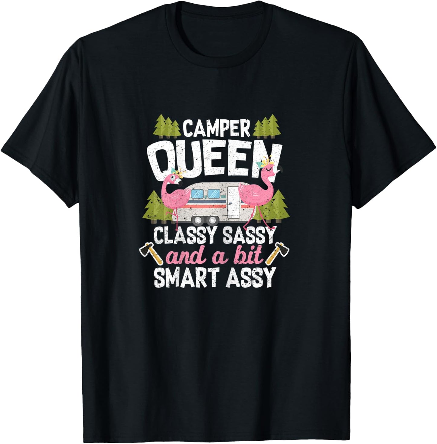 Camper Queen Classy Sassy And A Bit Smart Assy T-Shirt - T-Shirt | Black