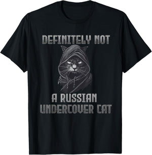 Definitely Not A Russian Undercover Cat Men Women T-Shirt - T-Shirt | Black