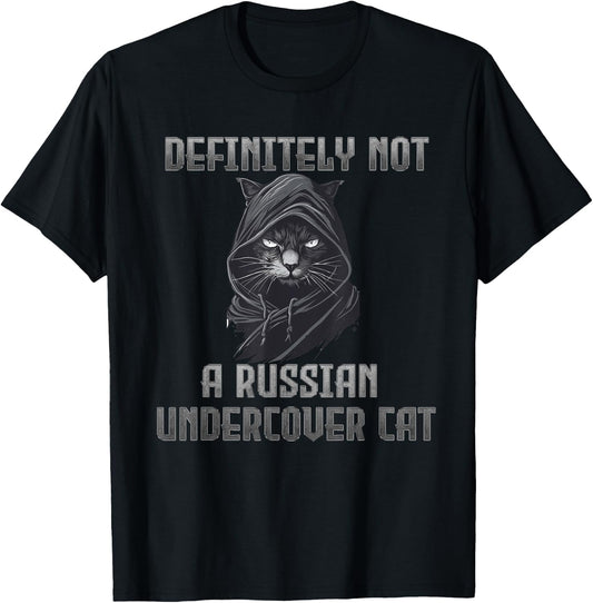 Definitely Not A Russian Undercover Cat Men Women T-Shirt - T-Shirt | Black