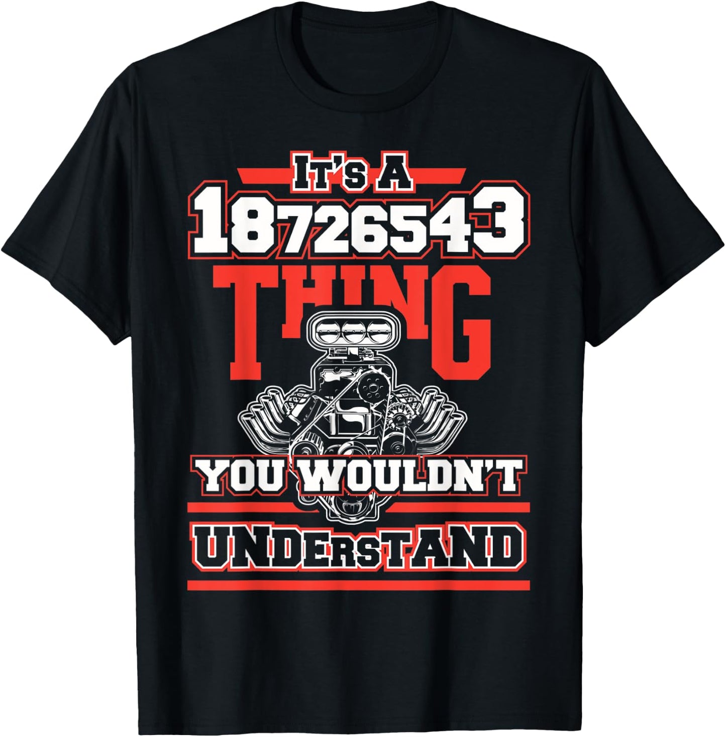 Funny V8 Engine Firing Order 18726543 for Car Guys T-Shirt - T-Shirt | Black