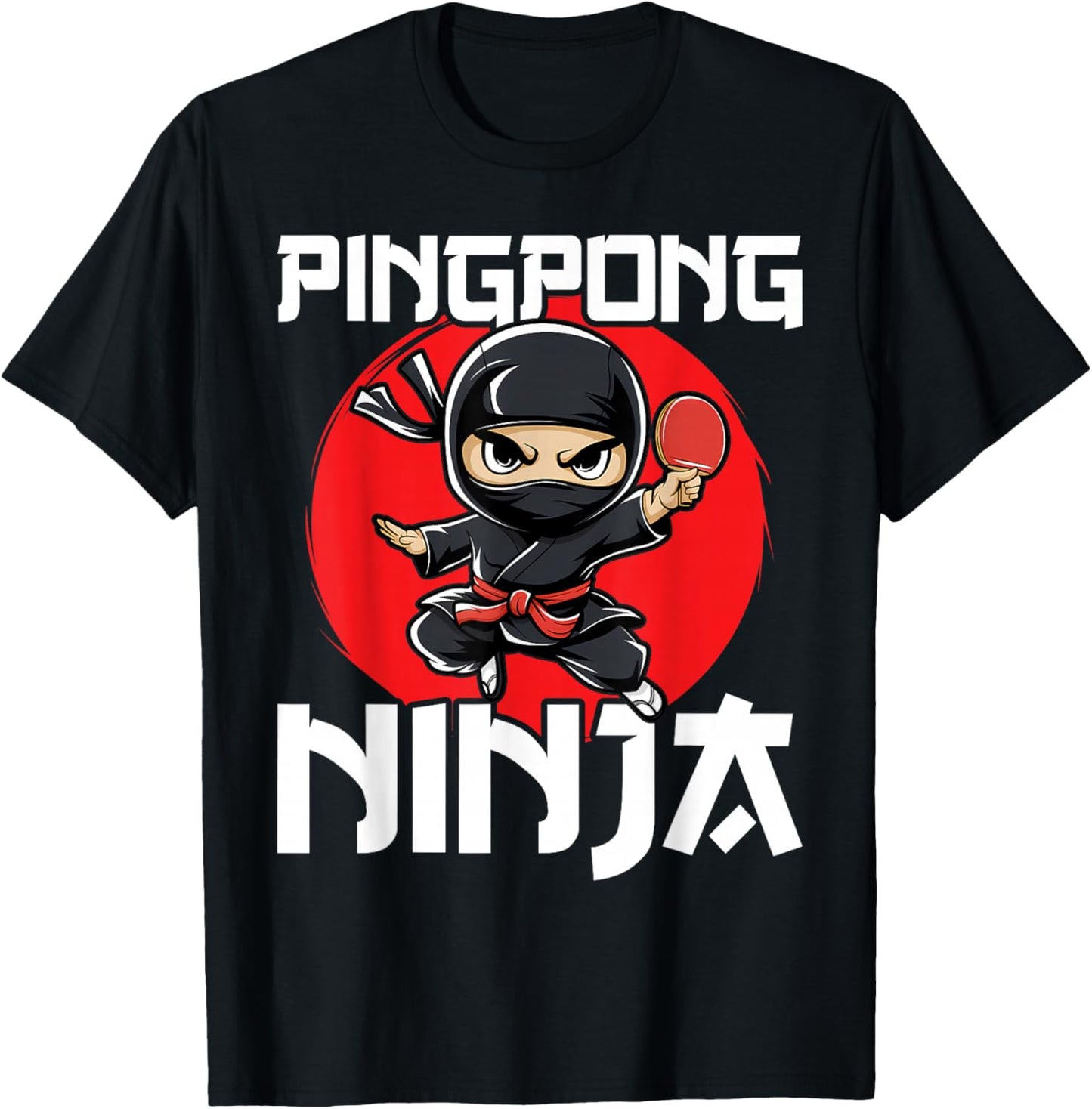 Funny Ping Pong Ninja Table Tennis T-Shirt - T-Shirt | Black