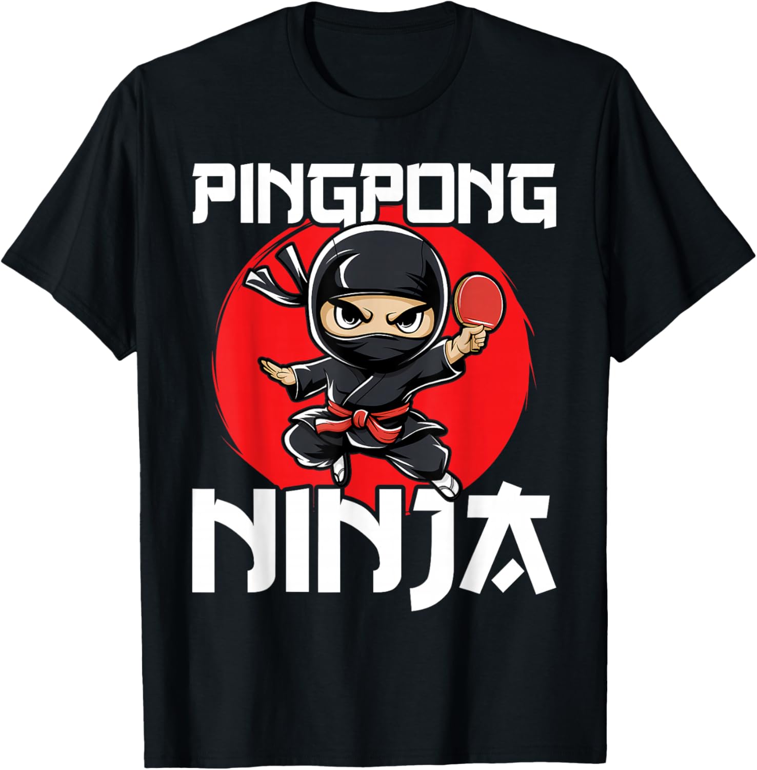 Funny Ping Pong Ninja Table Tennis T-Shirt - T-Shirt | Black