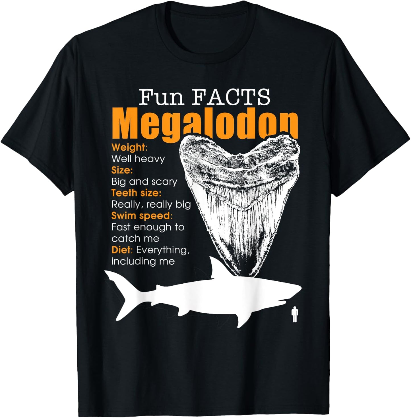 Megalodon , great Gift shark enthusiasts T-Shirt - T-Shirt | Black