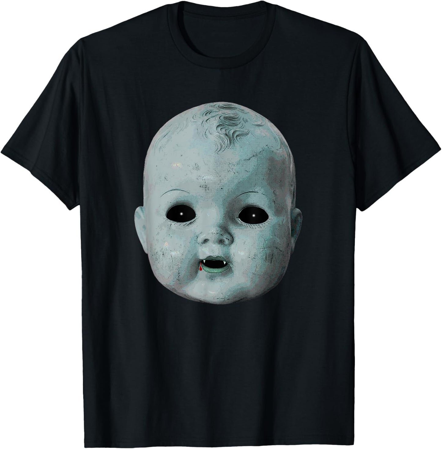 Scary Doll Head Ghost Creepy Halloween Vampire Baby Costume T-Shirt - T-Shirt | Black