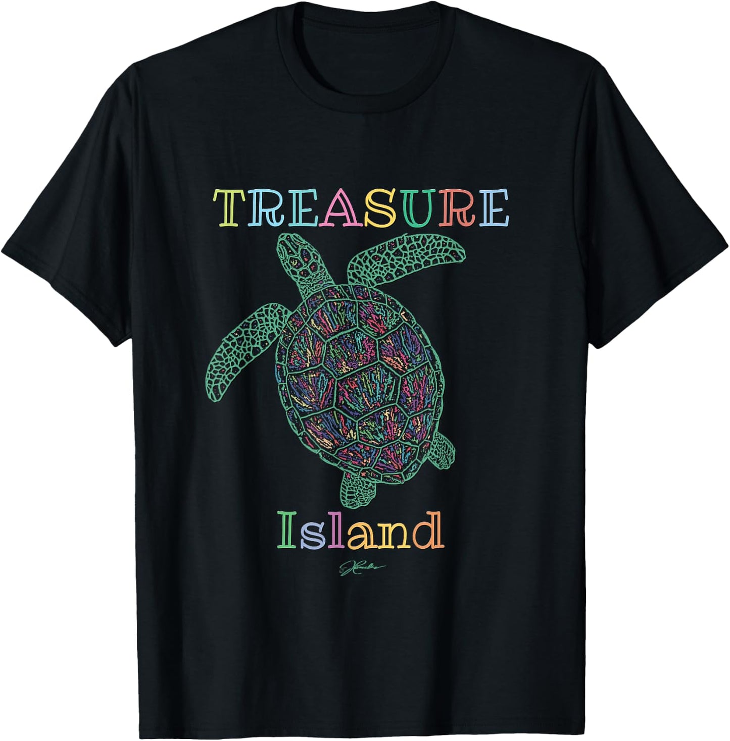 JCombs: Treasure Island, Florida, Sea Turtle T-Shirt - T-Shirt | Black