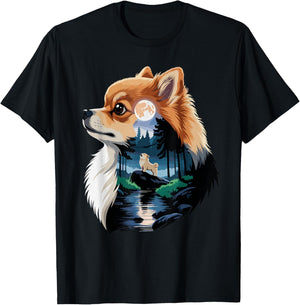 Pomeranian Howling to The Moon Pomeranians T-Shirt - T-Shirt | Black