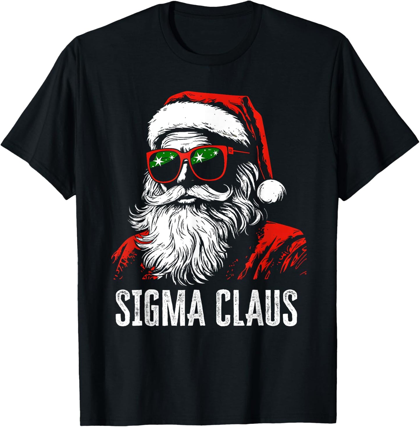 Sigma Claus Santa Funny Christmas Rizz Male The Rizzler Meme T-Shirt - T-Shirt | Black