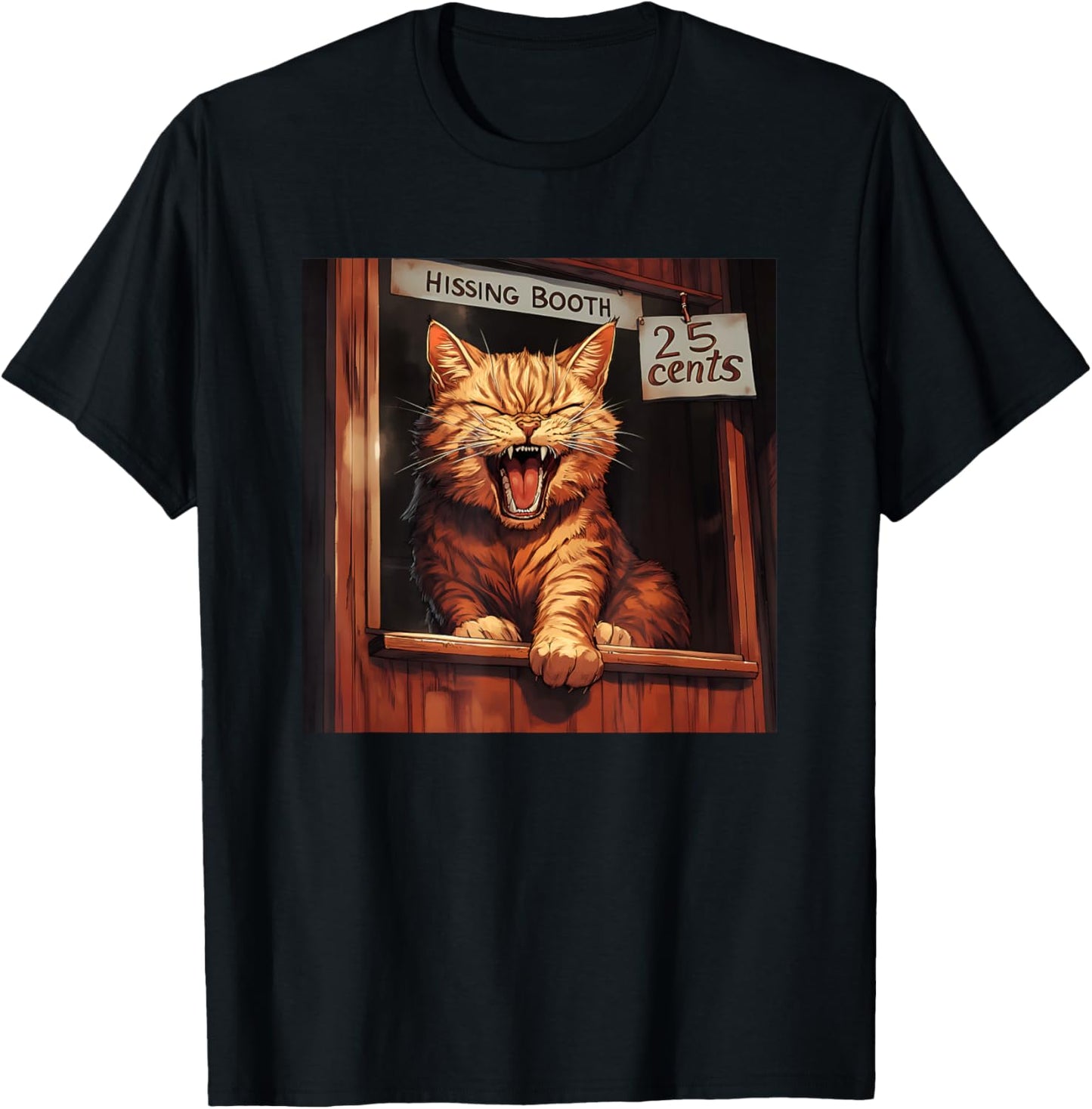 Hissing Booth Cat T-Shirt - T-Shirt | Black