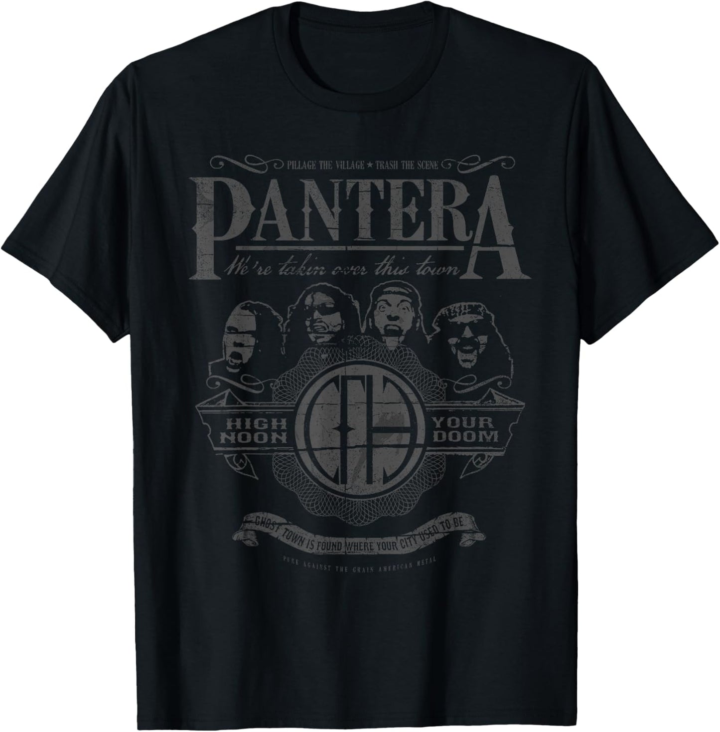 Pantera Official High Noon - Men's Adults Black Classic Fit Short Sleeve - Small T-Shirt - T-Shirt | Black