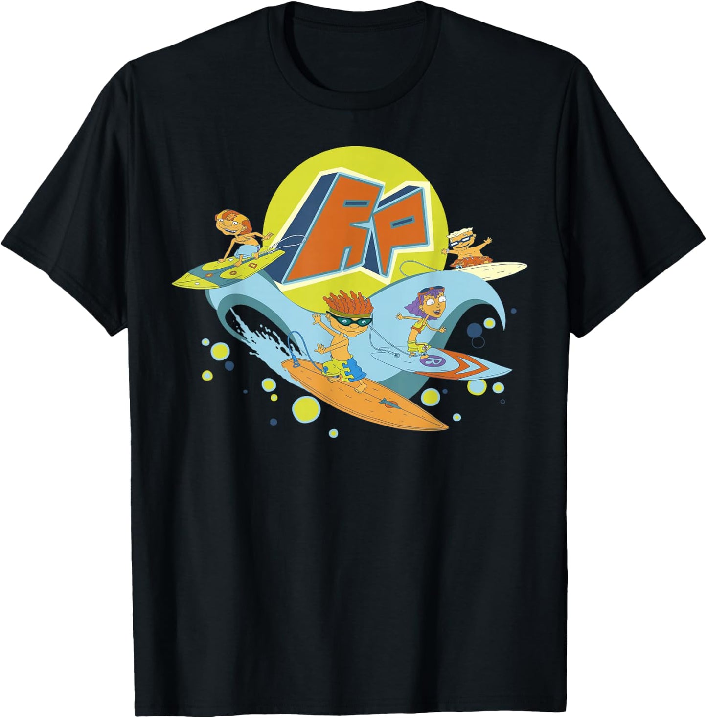Rocket Power Surfing Group Shot Logo T-Shirt - T-Shirt | Black