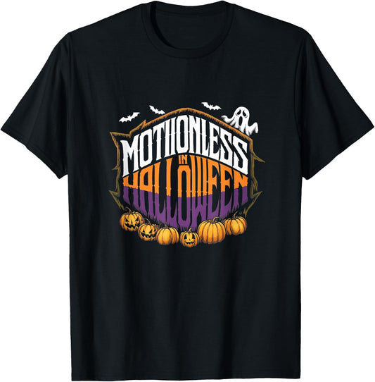 Halloween Pumpkin Scary Funny Motionlesses in White T-Shirt - T-Shirt | Black